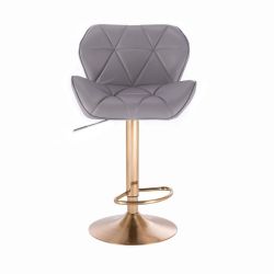 Barová židle MILANO na zlatém talíři - šedá