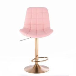 Barová židle PARIS na zlatém talíři  - růžová