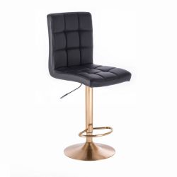 Barová židle TOLEDO na zlatém talíři - černá