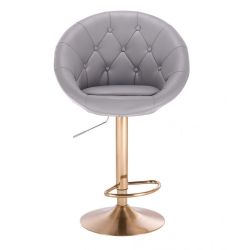 Barová židle VERA na zlatém talíři  - šedá