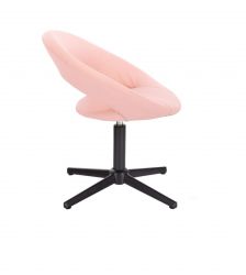 Kosmetická židle NAPOLI na černém kříži - růžová
