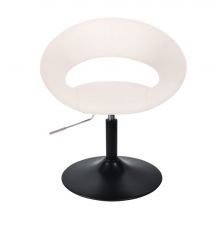 Kosmetická židle NAPOLI na černém talíři - bílá
