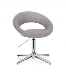Kosmetická židle NAPOLI na stříbrném kříži - šedá