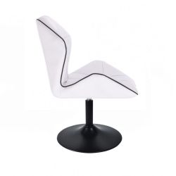 Kosmetická židle MILANO MAX na černém talíři - bílá