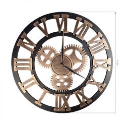 Dekorativní mosazné hodiny - ozubené kolo