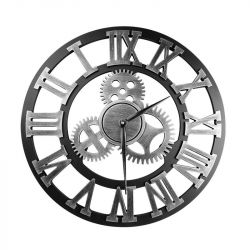 Dekorativní stříbrné hodiny - ozubené kolo