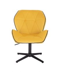 Kosmetická židle MILANO MAX VELUR na černém kříži - žlutá