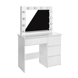  Toaletní stolek EVA s LED osvětleným zrcadlem - bílý