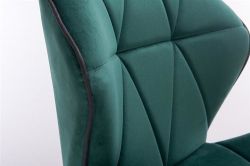 Kosmetická židle MILANO MAX VELUR na stříbrném kříži - zelená