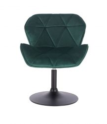 Kosmetická židle MILANO VELUR na černém talíři - zelená