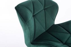 Kosmetická židle MILANO VELUR na černém talíři - zelená