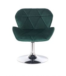 Kosmetická židle MILANO VELUR na stříbrném talíři - zelená
