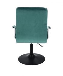 Kosmetická židle VERONA VELUR na černém talíři - zelená