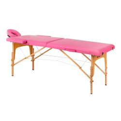 Dřevěný skládací masážní stůl Activ Fizjo Komfort 2 segmenty - růžový