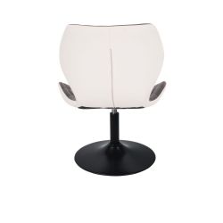 Kosmetická židle MATRIX na černém talíři - šedo bílá