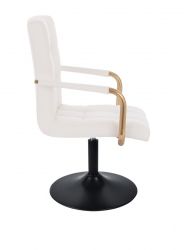 Kosmetická židle VERONA GOLD na černém talíři - bílá