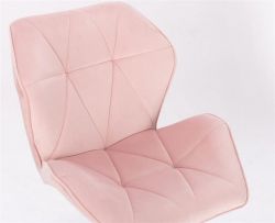 Barová židle MILANO MAX VELUR na černém talíři - světle růžová