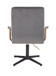 Kosmetická židle VERONA GOLD VELUR na černém kříži - tmavě šedá