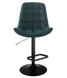  Barová židle PARIS VELUR na černé kulaté podstavě - zelená