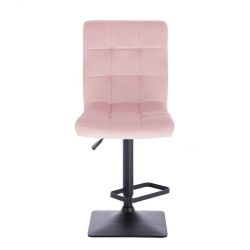  Barová židle TOLEDO VELUR na černé podstavě - růžová