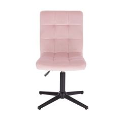 Kosmetická židle TOLEDO VELUR na černém kříži - růžová