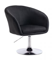 Kosmetická židle VENICE VELUR na stříbrném talíři - černá